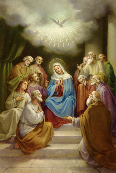 The Descent of the Holy Ghost upon Mary and the Apostles