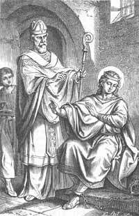 St. Hermenegild refuses communion from a heretic.