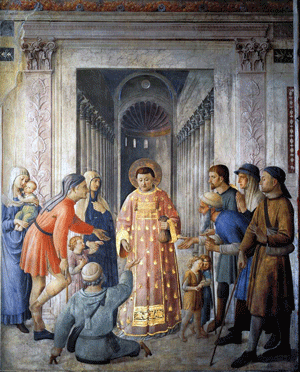 St. Laurence giving alms